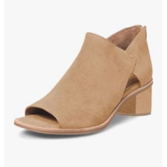 YDN Khaki Peep Toe Low Block Heels Back Zipper Sandal Ankle Boots Comfy Shoes - Picture 1 of 8